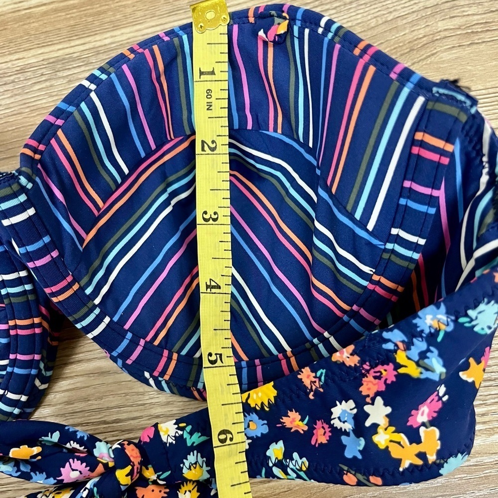 Vera Bradley Reversible Wildflower Ditsy & Wildflower Stripe Charlotte BikiniTop - Picture 7 of 10